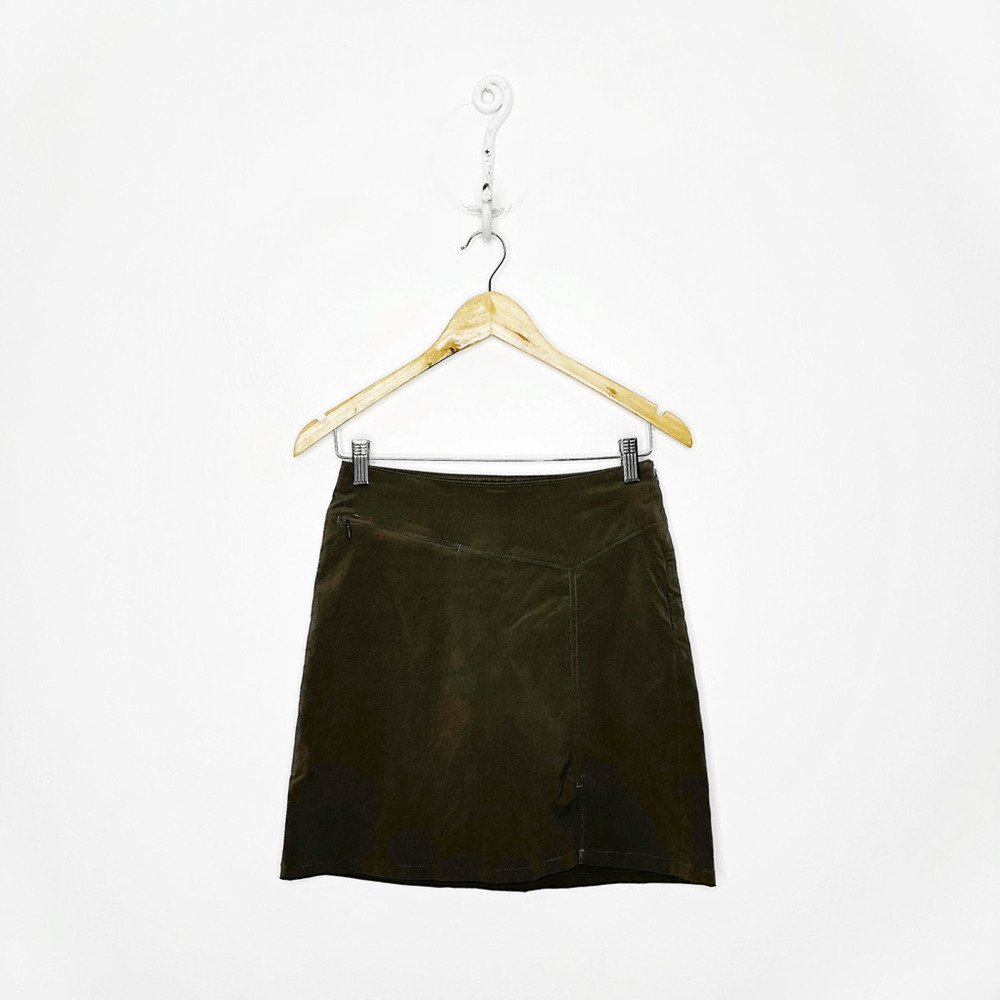 PATAGONIA nylon skirt brown slit a line hiking gorpcore womens 4